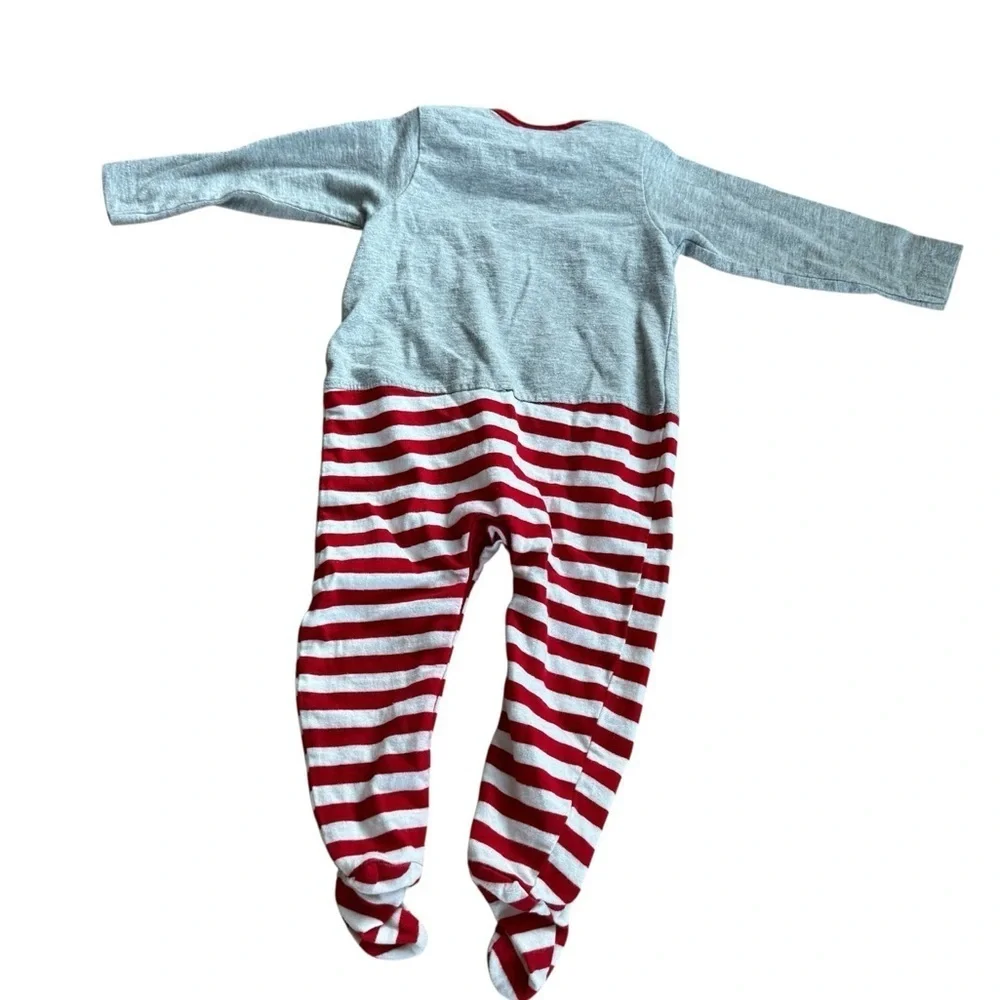 HO Ho Ho Christmas Pajama Santa Paws Puppy Footed Baby Boy 9M